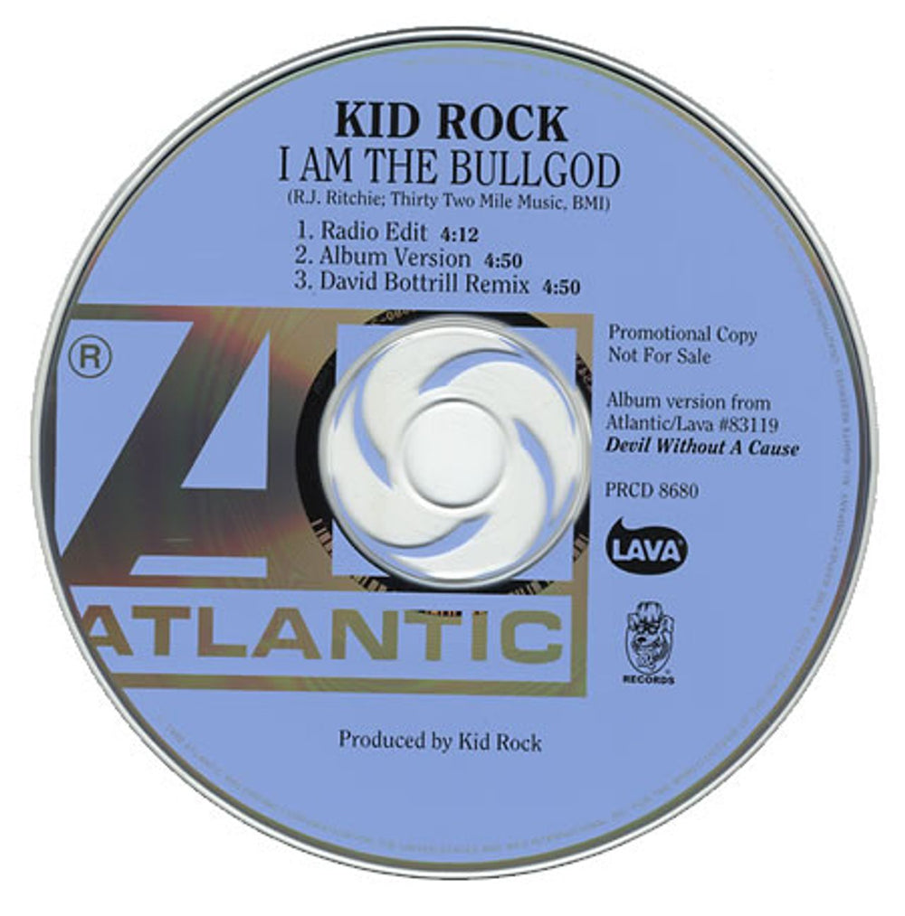 Kid Rock I Am The Bullgod US Promo CD single (CD5 / 5") PRCD8680