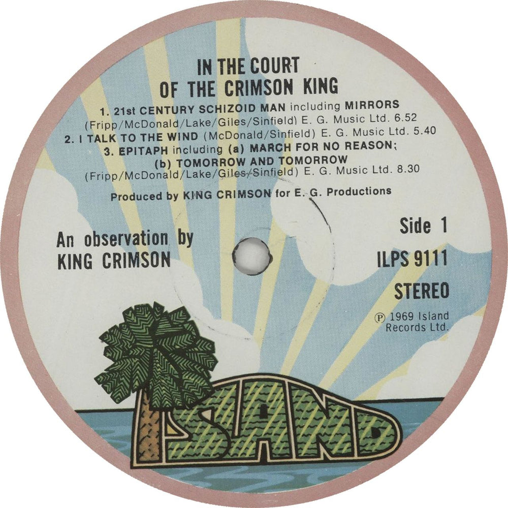 King Crimson In The Court Of The Crimson King - 2nd UK vinyl LP album (LP record) KNCLPIN544767