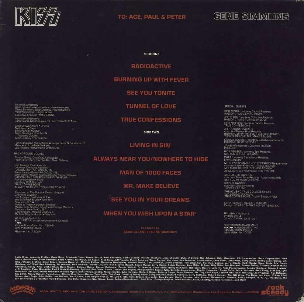 Kiss Gene Simmons + Mural Poster & Insert US vinyl LP album (LP record)