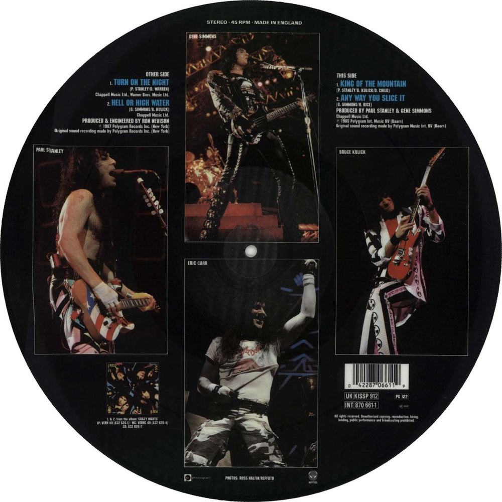 Kiss Turn On The Night UK 12" vinyl picture disc (12 inch picture record) KIS2PTU14428