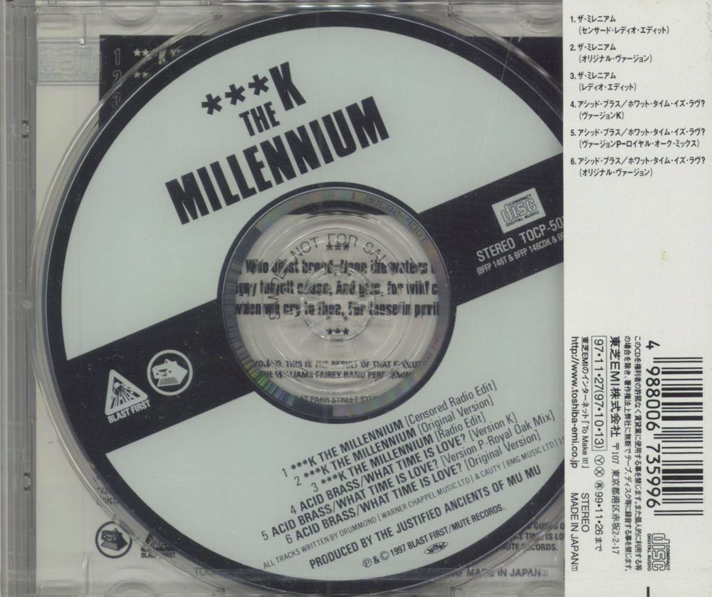 KLF ***k The Millennium Japanese Promo CD single (CD5 / 5") 4988006735996