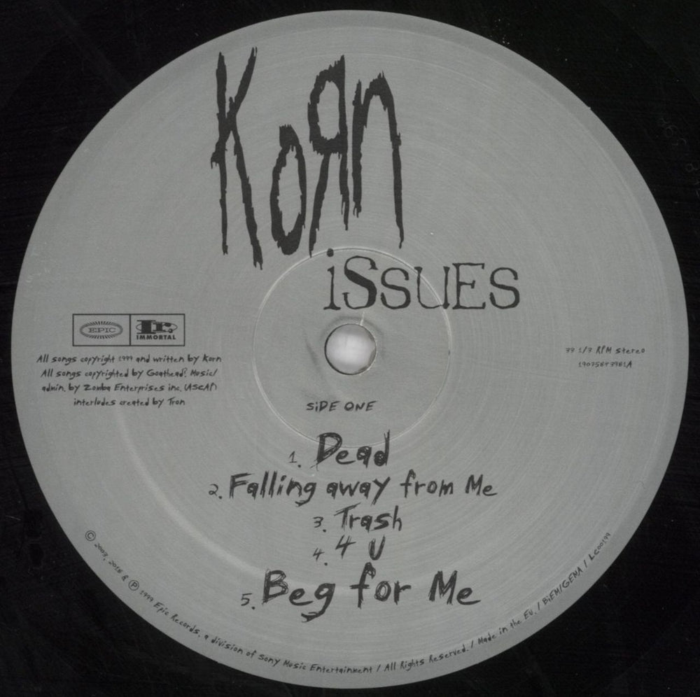 Korn Issues German 2-LP vinyl record set (Double LP Album) KOR2LIS736033