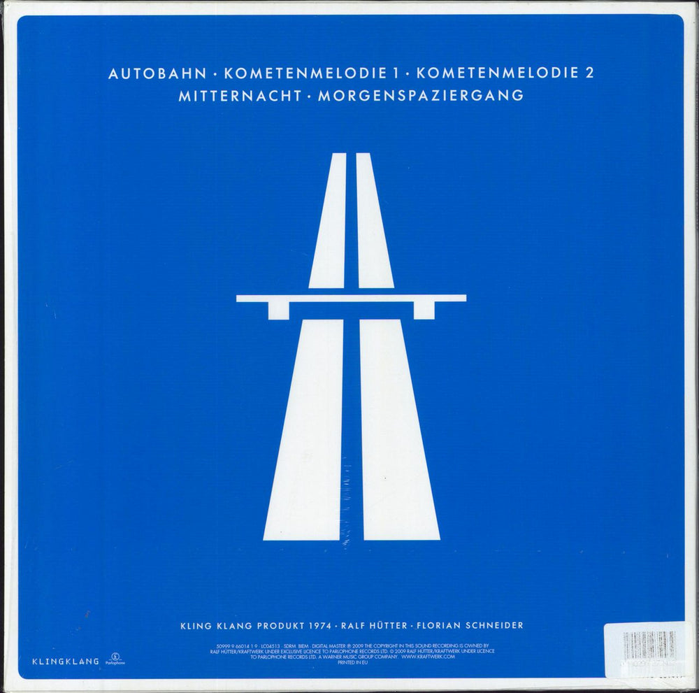 Kraftwerk Autobahn - Blue Vinyl + English Hype Sticker + Shrink UK vinyl LP album (LP record) 190295272432