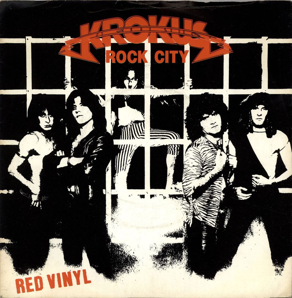 Krokus Rock City - Red Vinyl + Sleeve UK 7" vinyl single (7 inch record / 45) ARO254