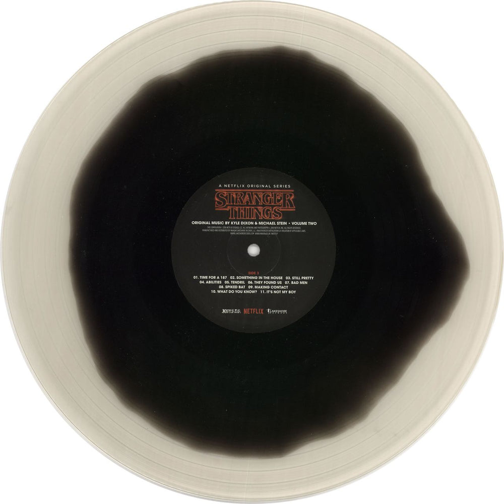 Kyle Dixon & Michael Stein Stranger Things: Volume Two - Frosted Clear with Red & Black Blob UK 2-LP vinyl record set (Double LP Album)