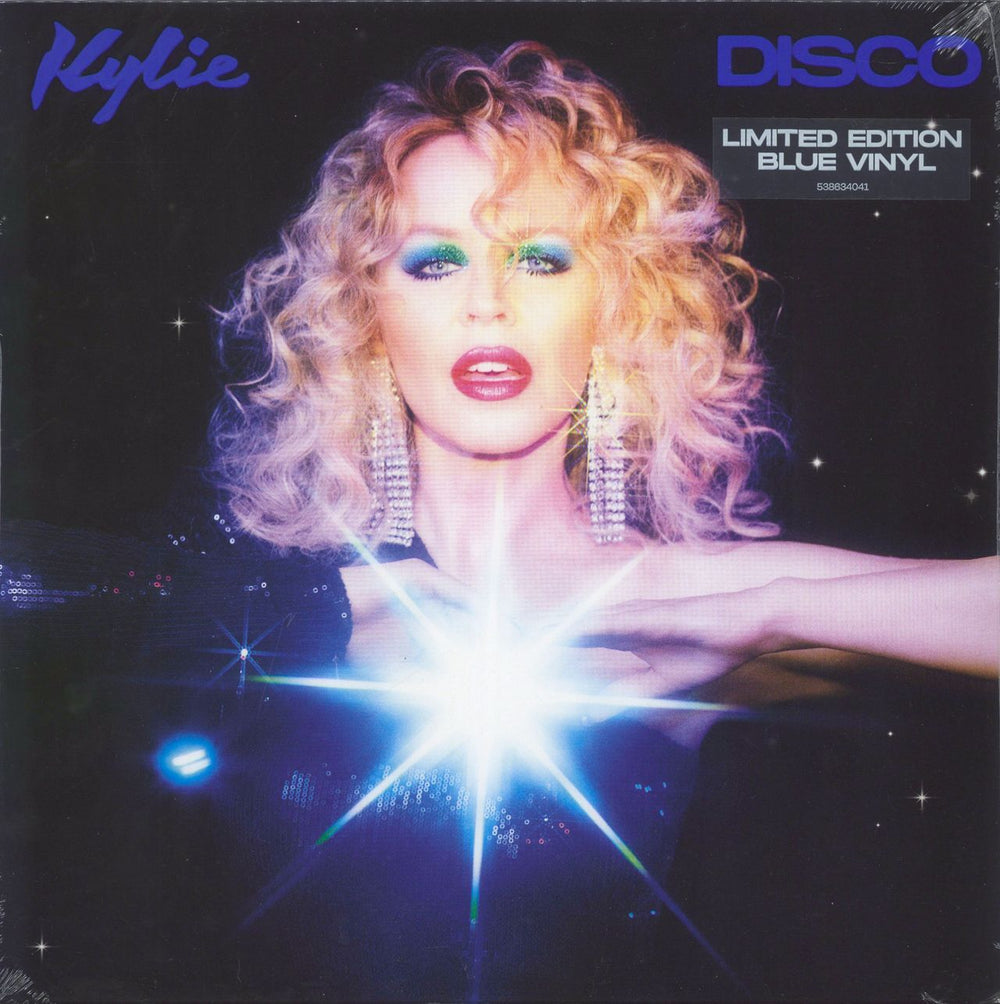 Kylie Minogue Disco - Blue Vinyl - Sealed + Autographed Print UK vinyl LP album (LP record) 538634041