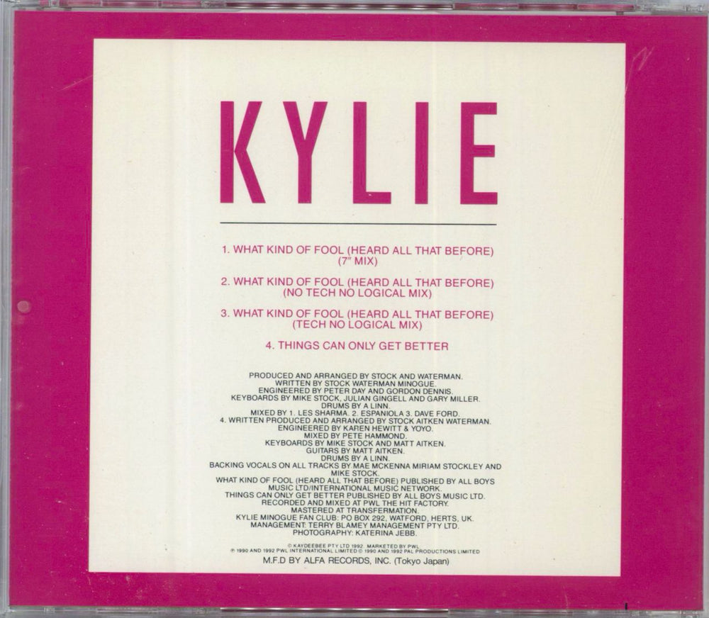 Kylie Minogue What Kind Of Fool Japanese CD single (CD5 / 5") 4988024117811