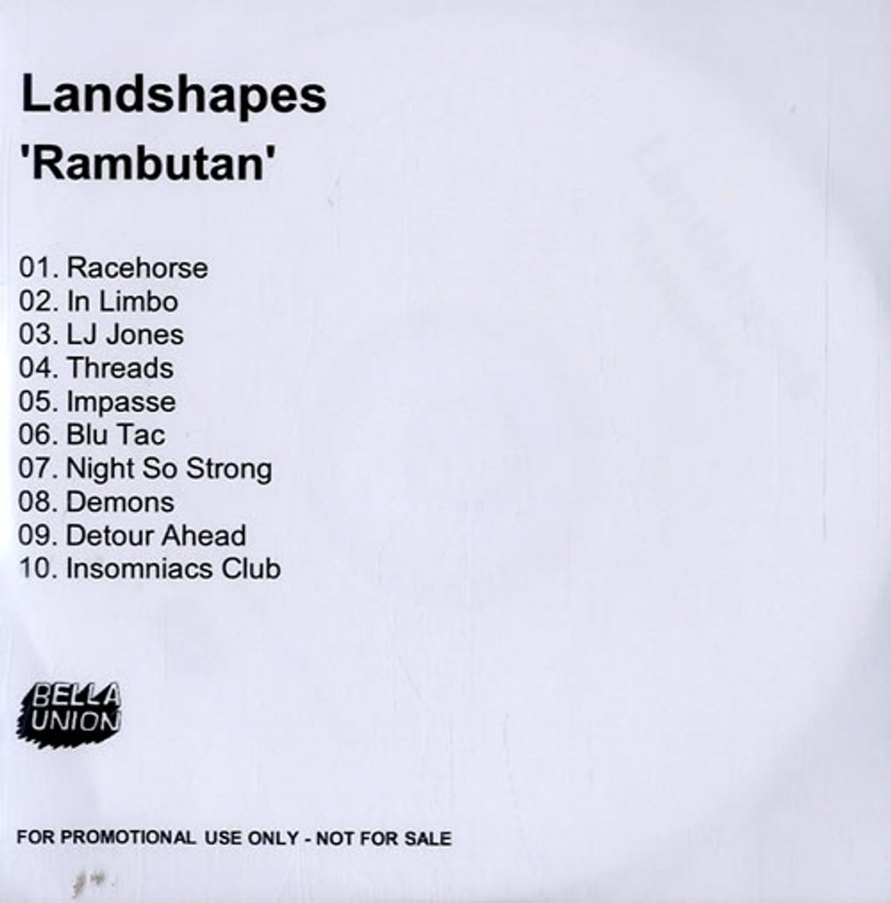 Landshapes Rambutan UK Promo CD-R acetate