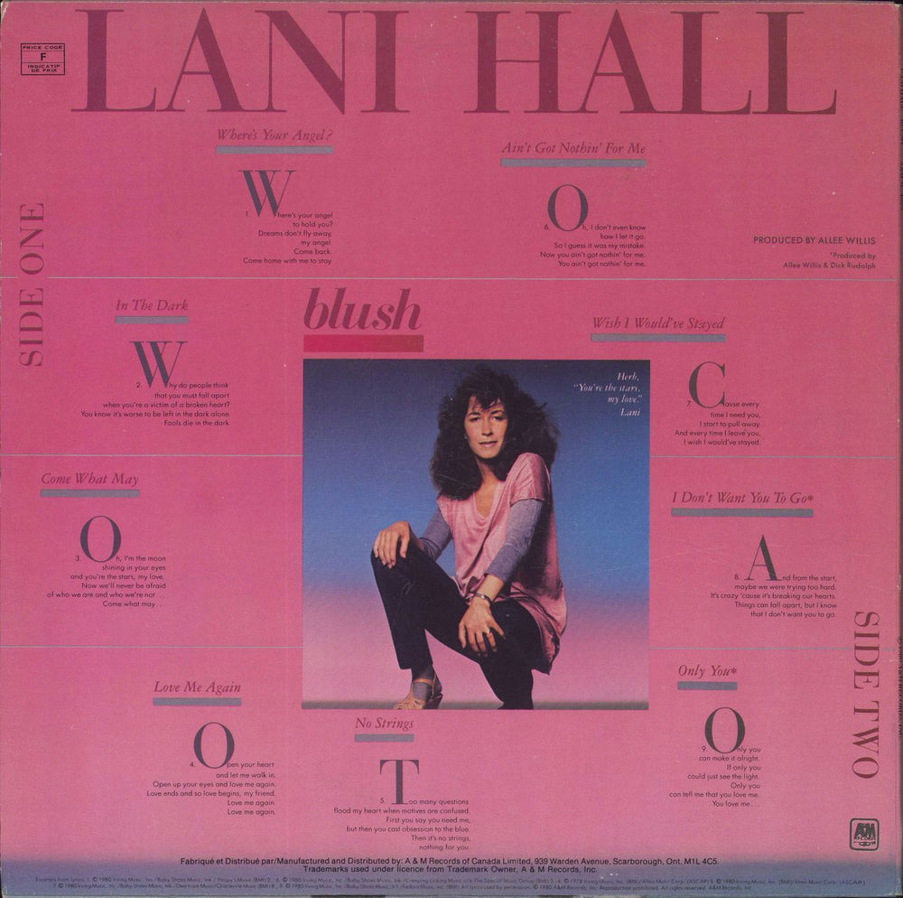 Lani Hall Blush Canadian vinyl LP album (LP record)