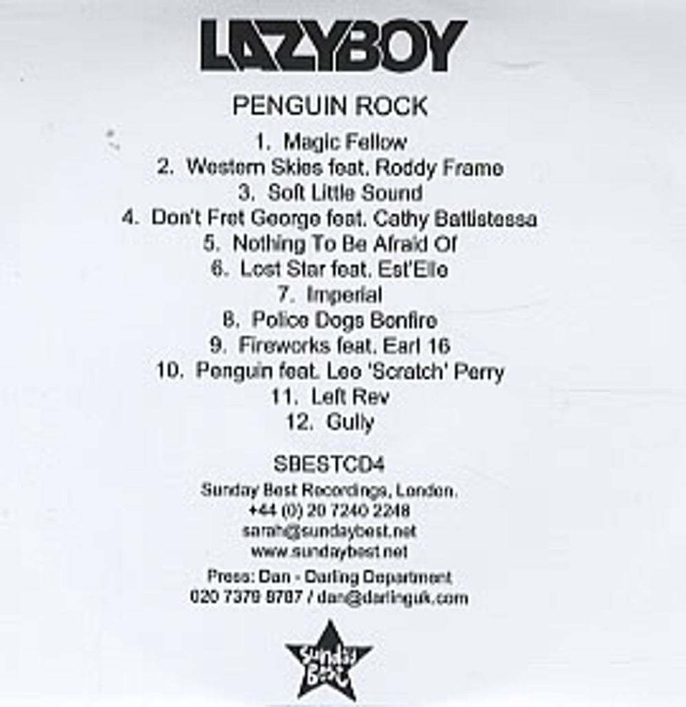 Lazyboy Penguin Rock UK Promo CD-R acetate CD-R ACETATE