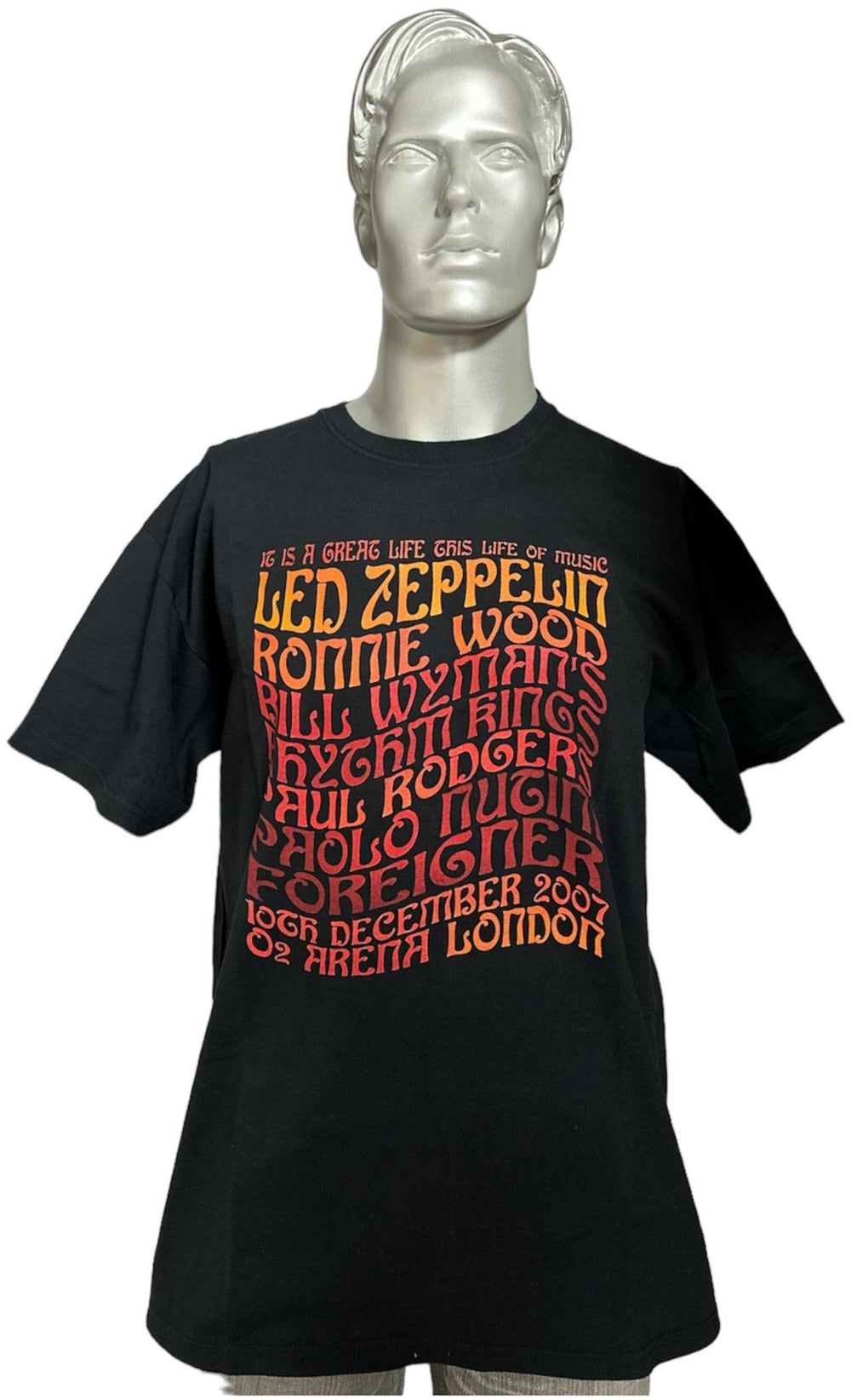 Led Zeppelin Ahmet Ertegun Tribute XL Tshirt + ticket stub UK memorabilia T-SHIRT, ETC