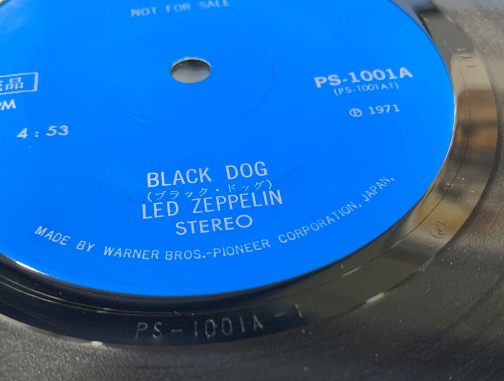 Led Zeppelin Black Dog - Blue Label Solid Centre Japanese Promo 7" vinyl single (7 inch record / 45) ZEP07BL763936