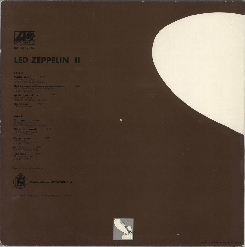 Led Zeppelin Led Zeppelin II - EX Spanish vinyl LP album (LP record)