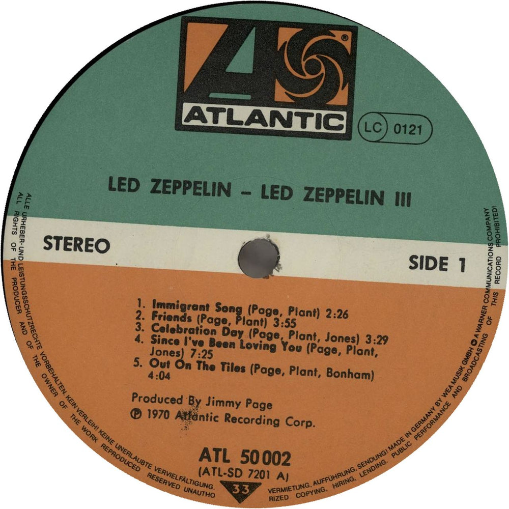 Led Zeppelin Led Zeppelin III German Vinyl LP — RareVinyl.com