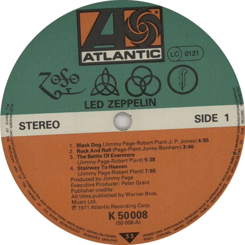 Led Zeppelin Led Zeppelin IV - 80s - EX German Vinyl LP 