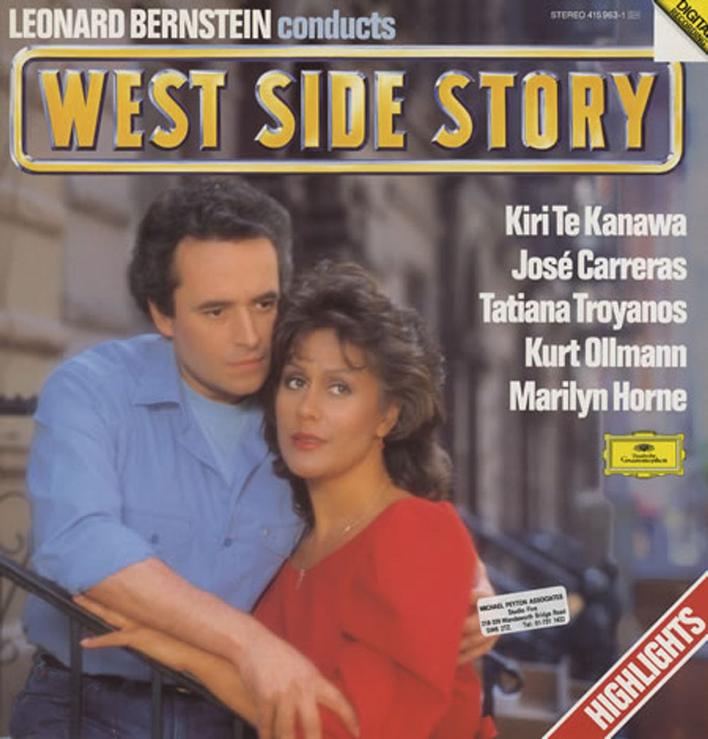 Leonard Bernstein West Side Story (Highlights) German vinyl LP album (LP record) 415963-1