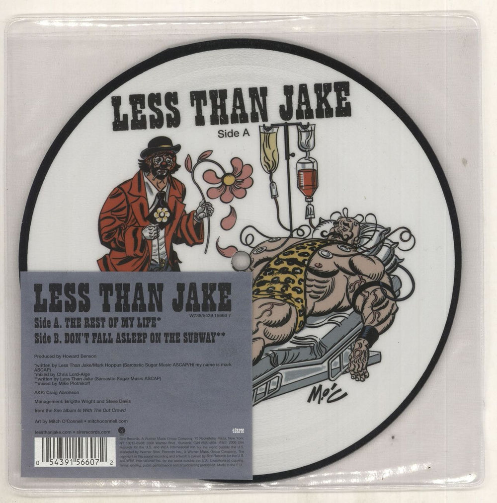 Less Than Jake The Rest Of My Life / Don't Fall Asleep On The Subway UK 7" vinyl picture disc (7 inch picture disc single) W735