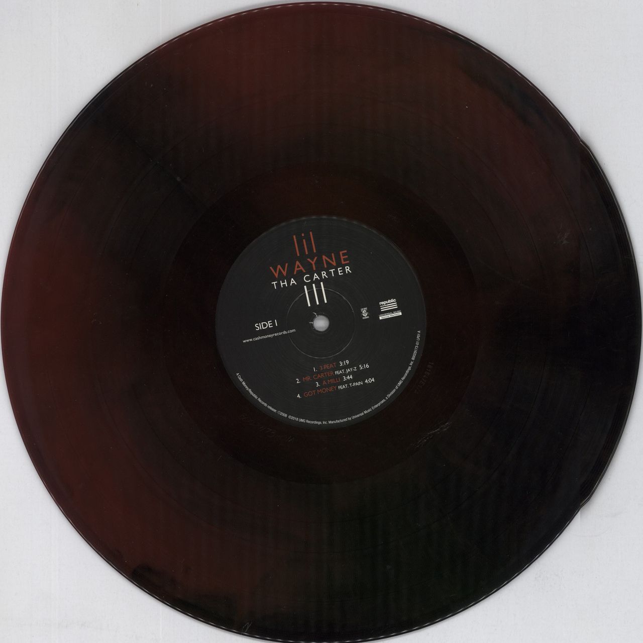 Lil Wayne Tha Carter III - 180gm Red & Black Galaxy Vinyl US 2-LP