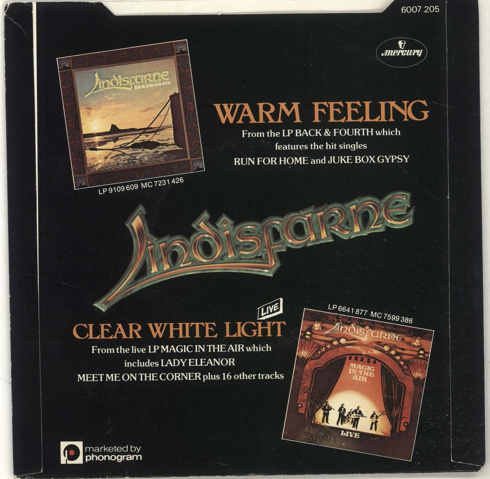 Lindisfarne Warm Feeling - P/S UK 7" vinyl single (7 inch record / 45)