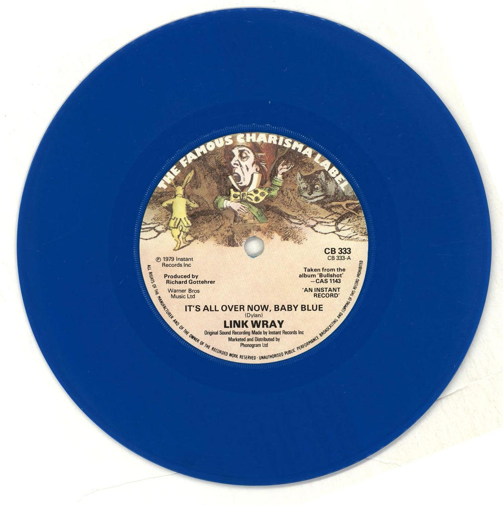 Link Wray It's All Over Now Baby Blue - Blue Vinyl UK 7" vinyl single (7 inch record / 45) INK07IT705304