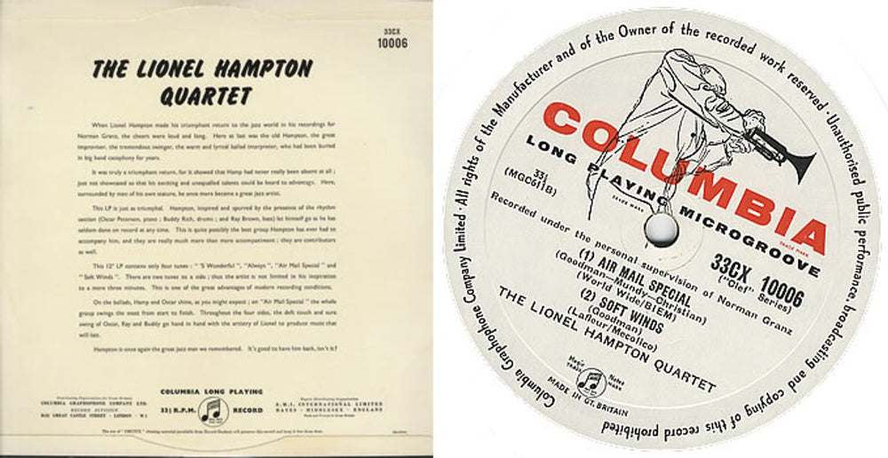 Lionel Hampton The Lionel Hampton Quartet UK vinyl LP album (LP record) LI0LPTH384440