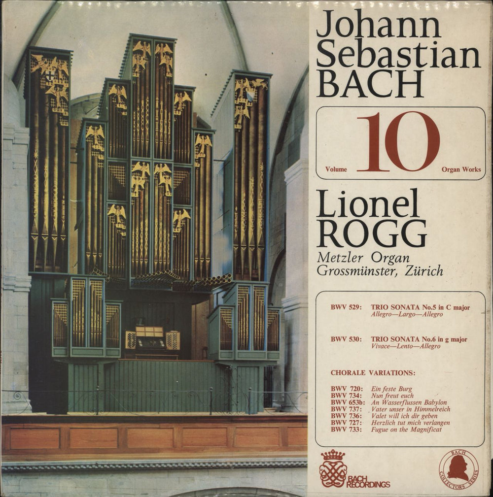 Lionel Rogg Johann Sebastian Bach - Organ Works Volume 10 UK vinyl LP album (LP record) BACH1010