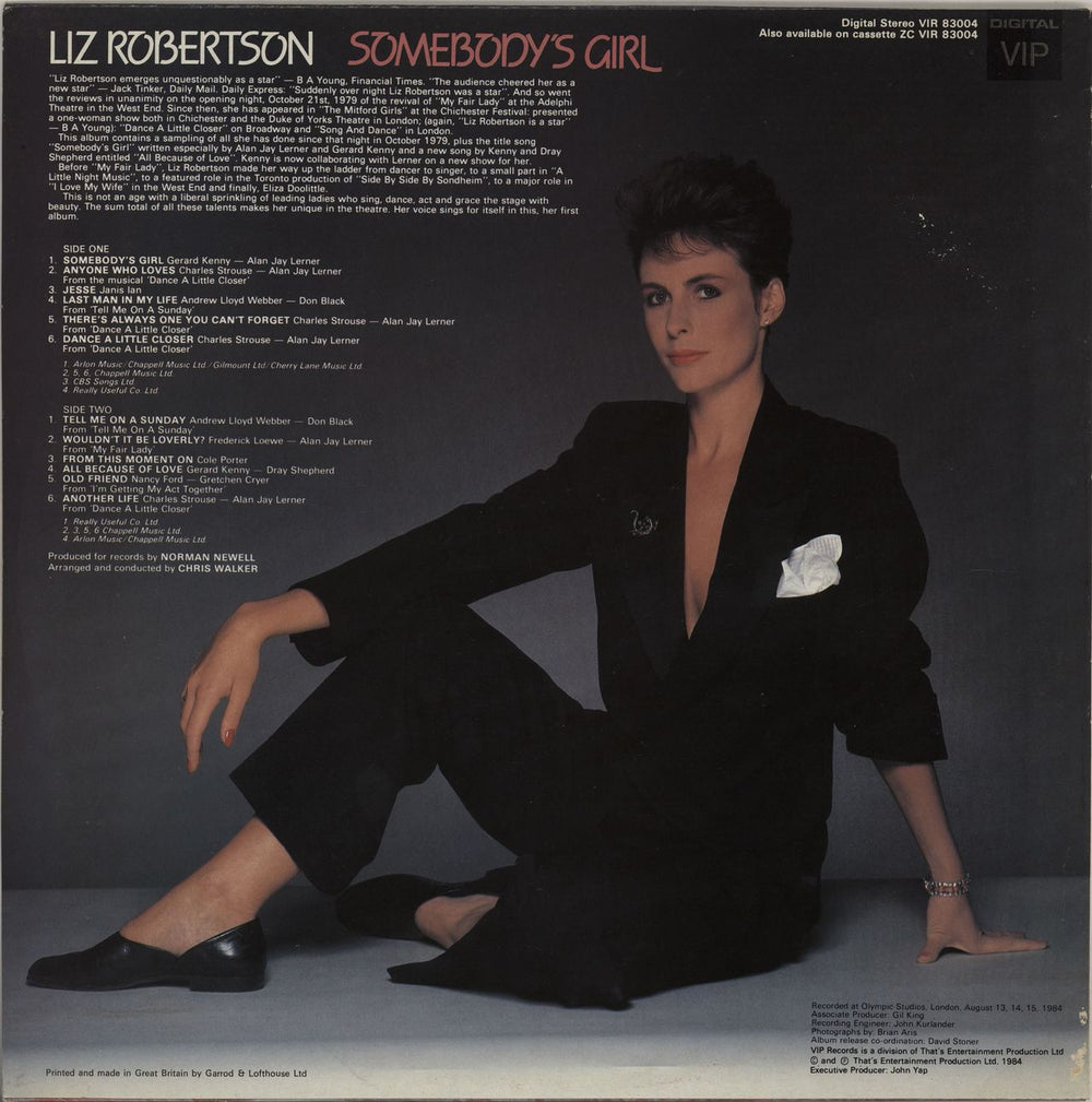 Liz Robertson Somebody's Girl UK vinyl LP album (LP record)