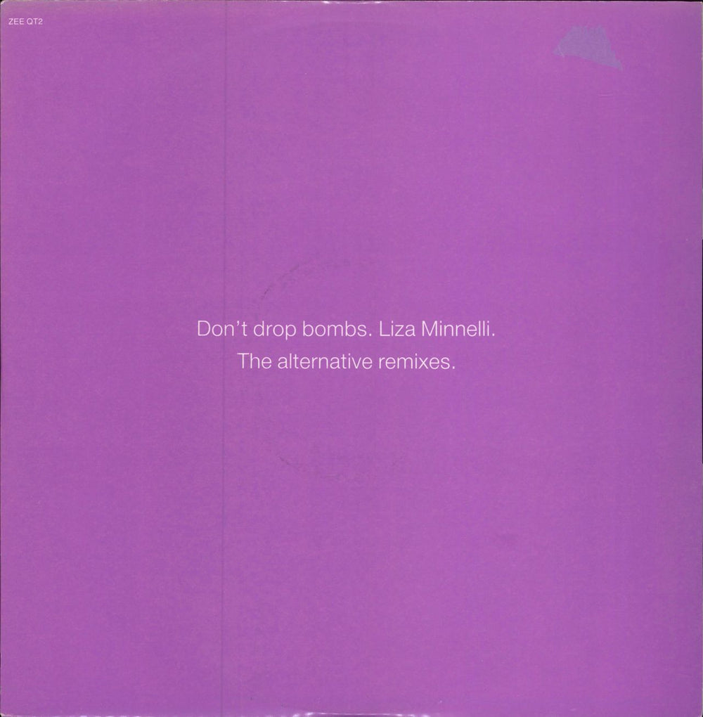 Liza Minnelli Don't Drop Bombs: Alternative Remixes - EX UK 12" vinyl single (12 inch record / Maxi-single) ZEEQT2