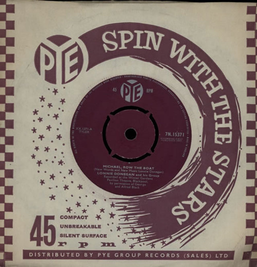 Lonnie Donegan Michael, Row The Boat UK 7" vinyl single (7 inch record / 45) 7N.15371