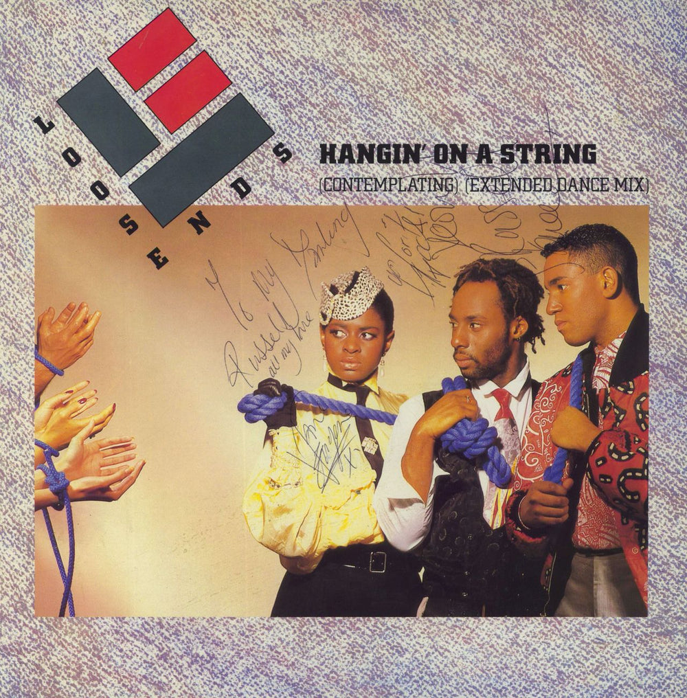 Loose Ends (80s) Hangin' On A String (Contemplating) - Autographed UK 12" vinyl single (12 inch record / Maxi-single) VS74812