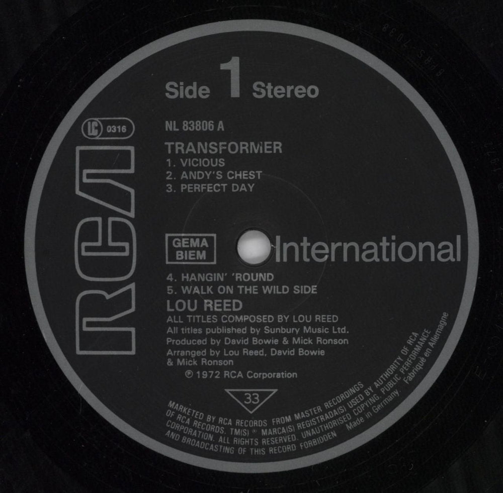 Lou Reed Transformer - shrink German vinyl LP album (LP record) LOULPTR820099