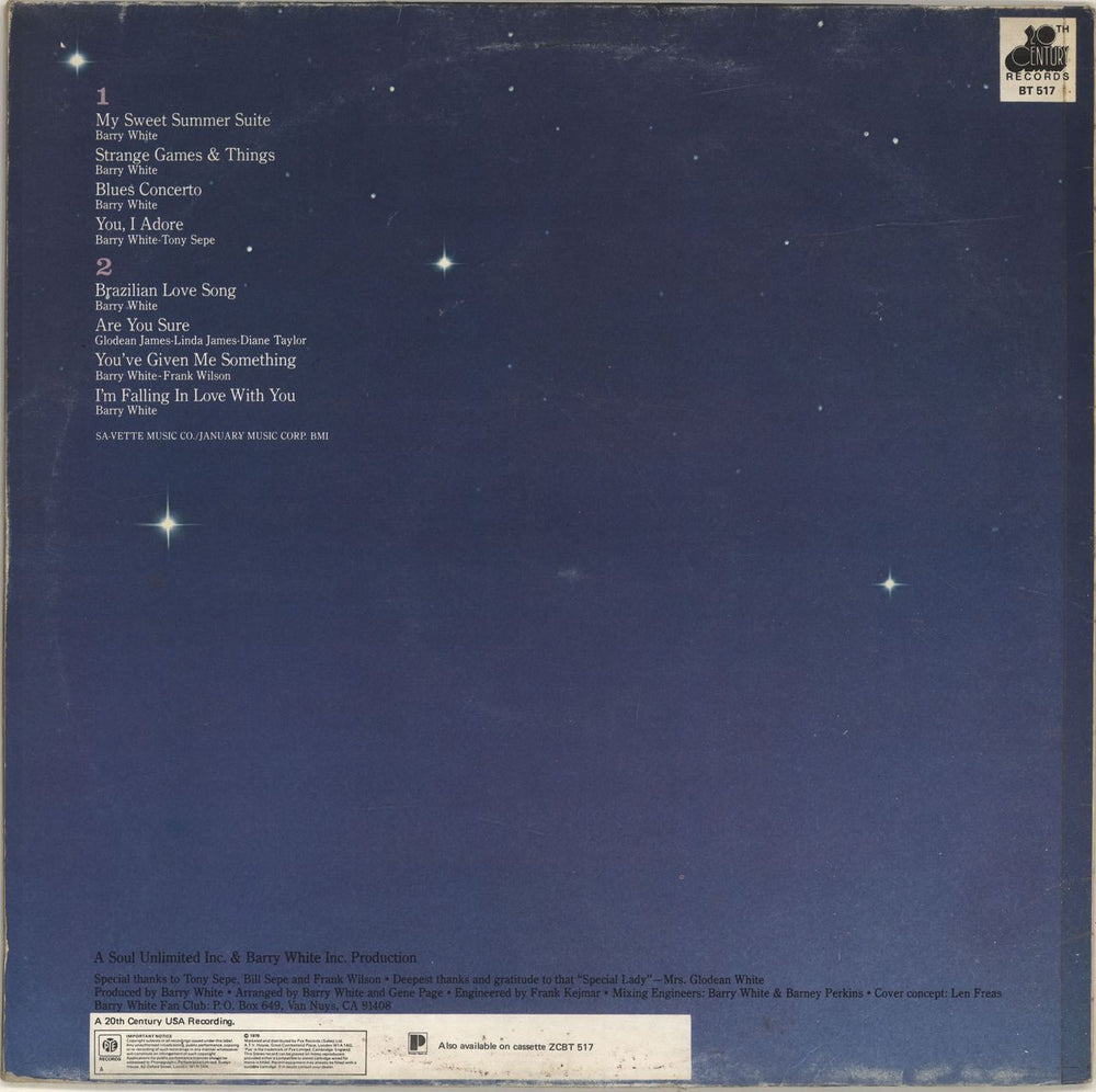 Love Unlimited Orchestra My Sweet Summer Suite UK vinyl LP album (LP record)