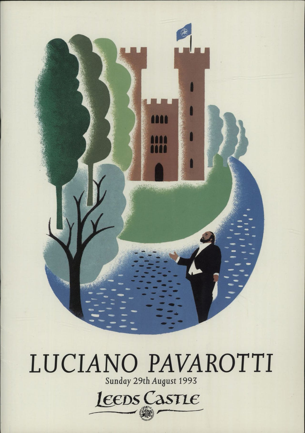 Luciano Pavarotti Leeds Castle UK tour programme CONCERT PROGRAMME