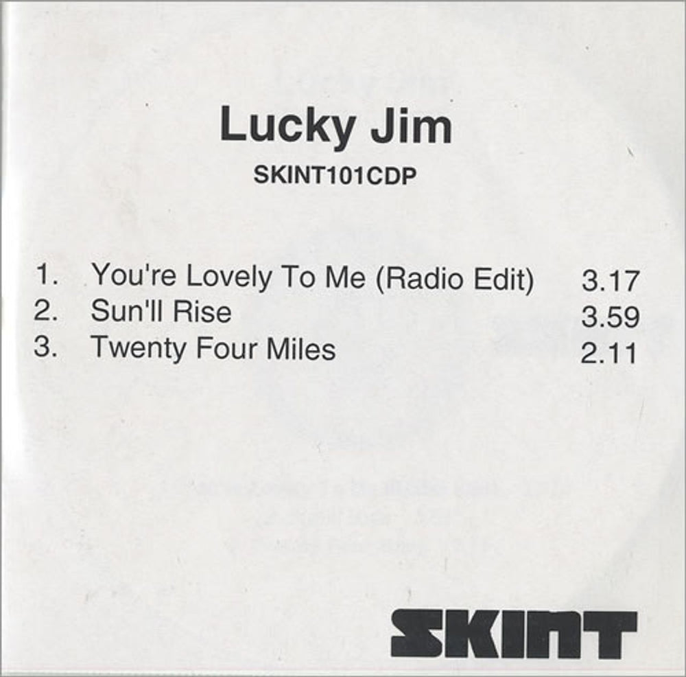 Lucky Jim You're Lovely To Me UK Promo CD-R acetate CD-R ACETATE