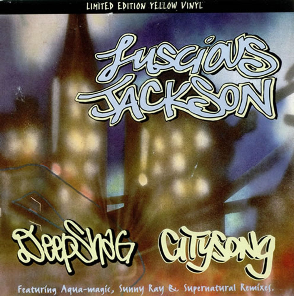 Luscious Jackson Deep Shag - Yellow vinyl UK 12" vinyl single (12 inch record / Maxi-single) 12CL739