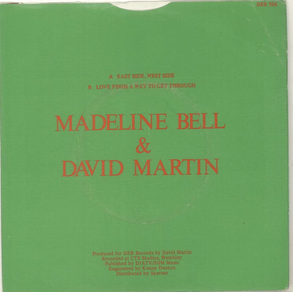 Madeline Bell East Side, West Side UK 7" vinyl single (7 inch record / 45) MB207EA703599