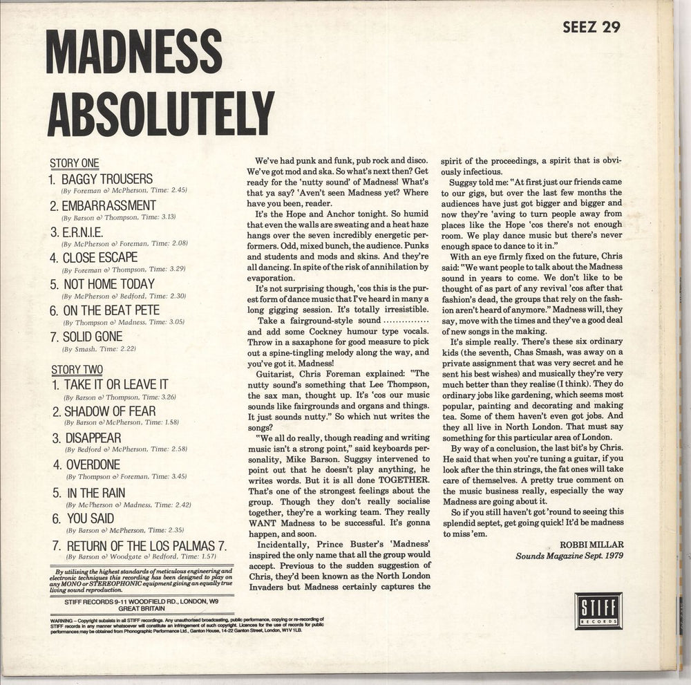 Madness Absolutely - 1st - Alternate sleeve UK vinyl LP album (LP record)