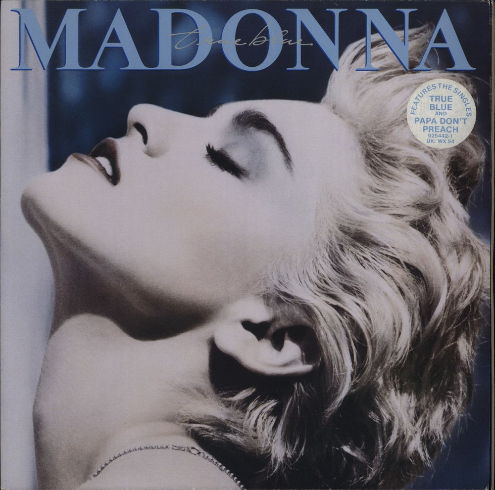 Madonna True Blue - stickered p/s UK vinyl LP album (LP record) WX54