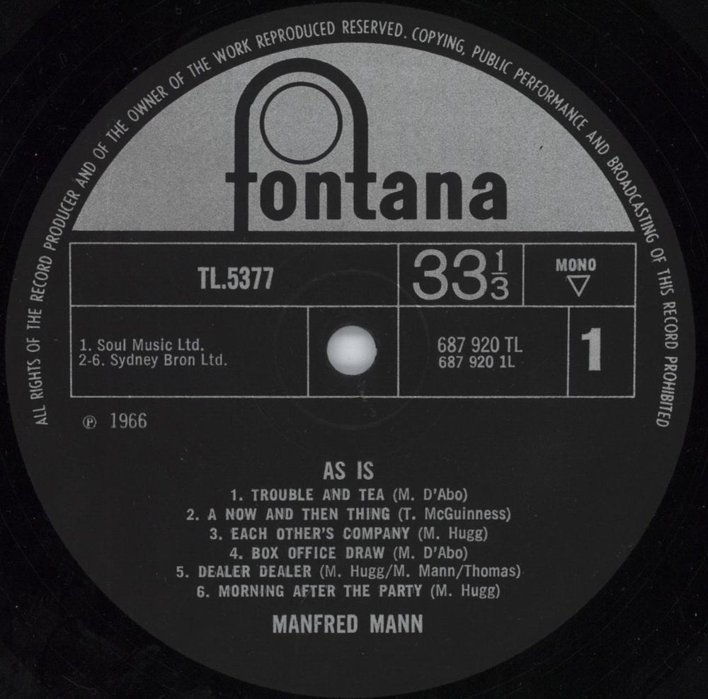 Manfred Mann As Is - Alcove Sleeve UK vinyl LP album (LP record) MFMLPAS149850