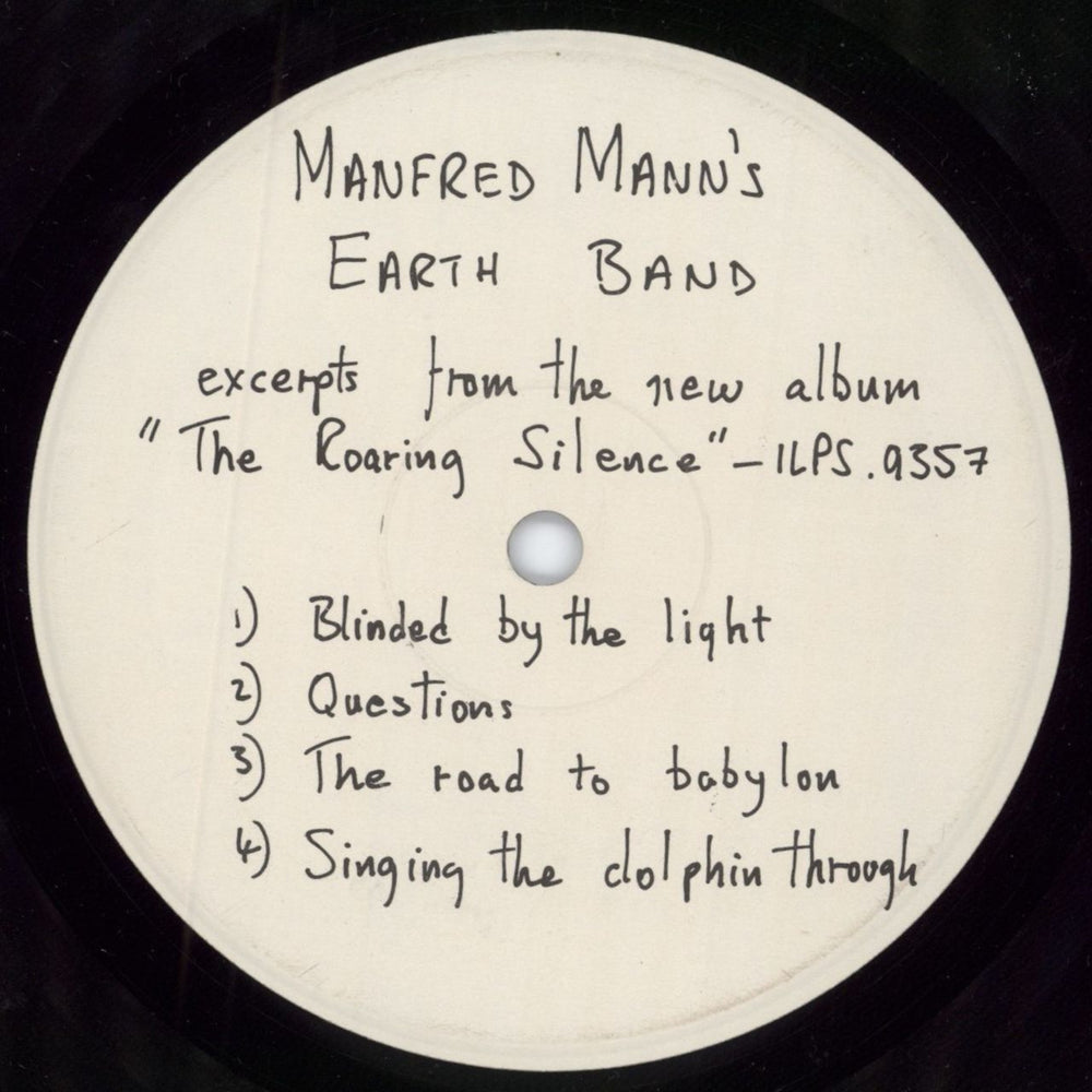 Manfred Mann's Earth Band Excerpts From 'The Roaring Silence' - Test Pressing UK vinyl LP album (LP record) MM1