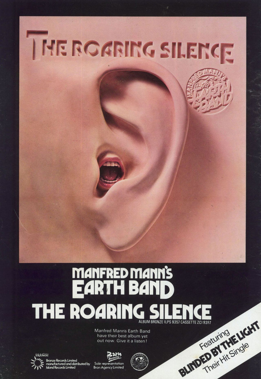 Manfred Mann's Earth Band The Roaring Silence + Ticket UK tour programme