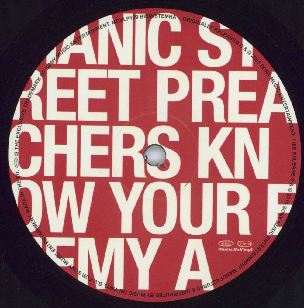 Manic Street Preachers Know Your Enemy UK vinyl LP album (LP record) MASLPKN809048