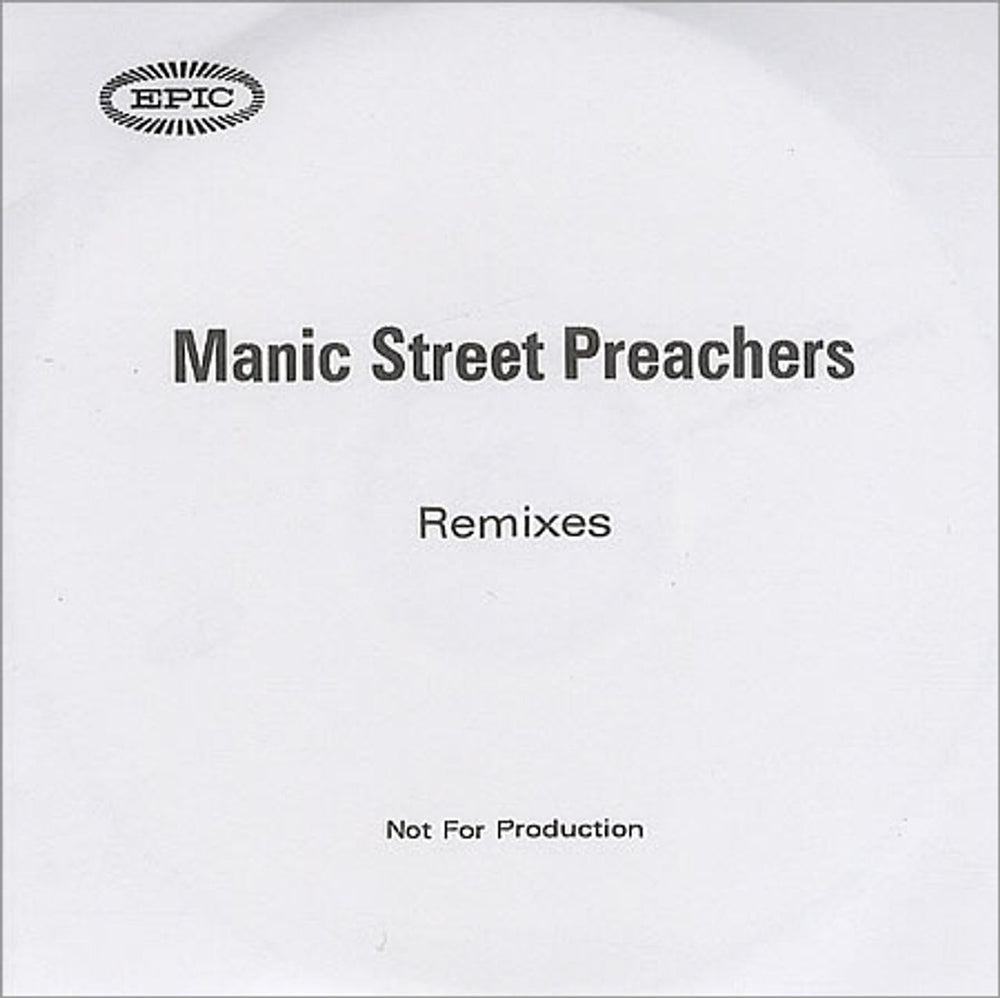 Manic Street Preachers Remixes UK Promo CD-R acetate CD ACETATE