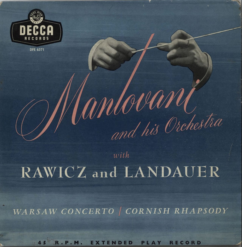 Mantovani Warsaw Concerto / Cornish Rhapsody UK 7" vinyl single (7 inch record / 45) DFE6371