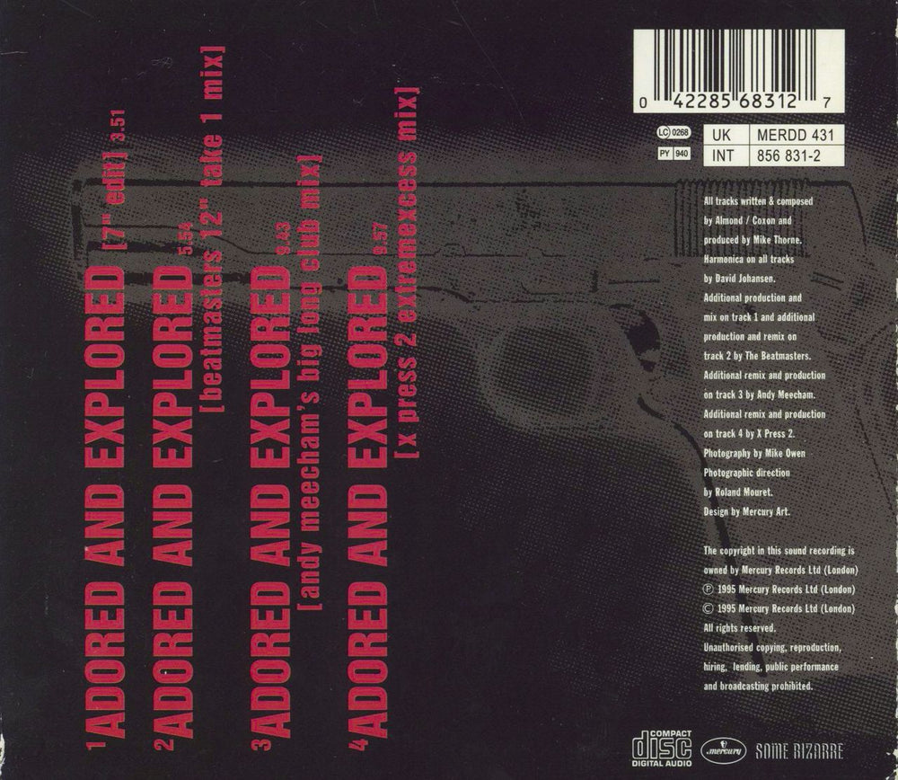 Marc Almond Adored & Explored UK CD single (CD5 / 5") 042285683127