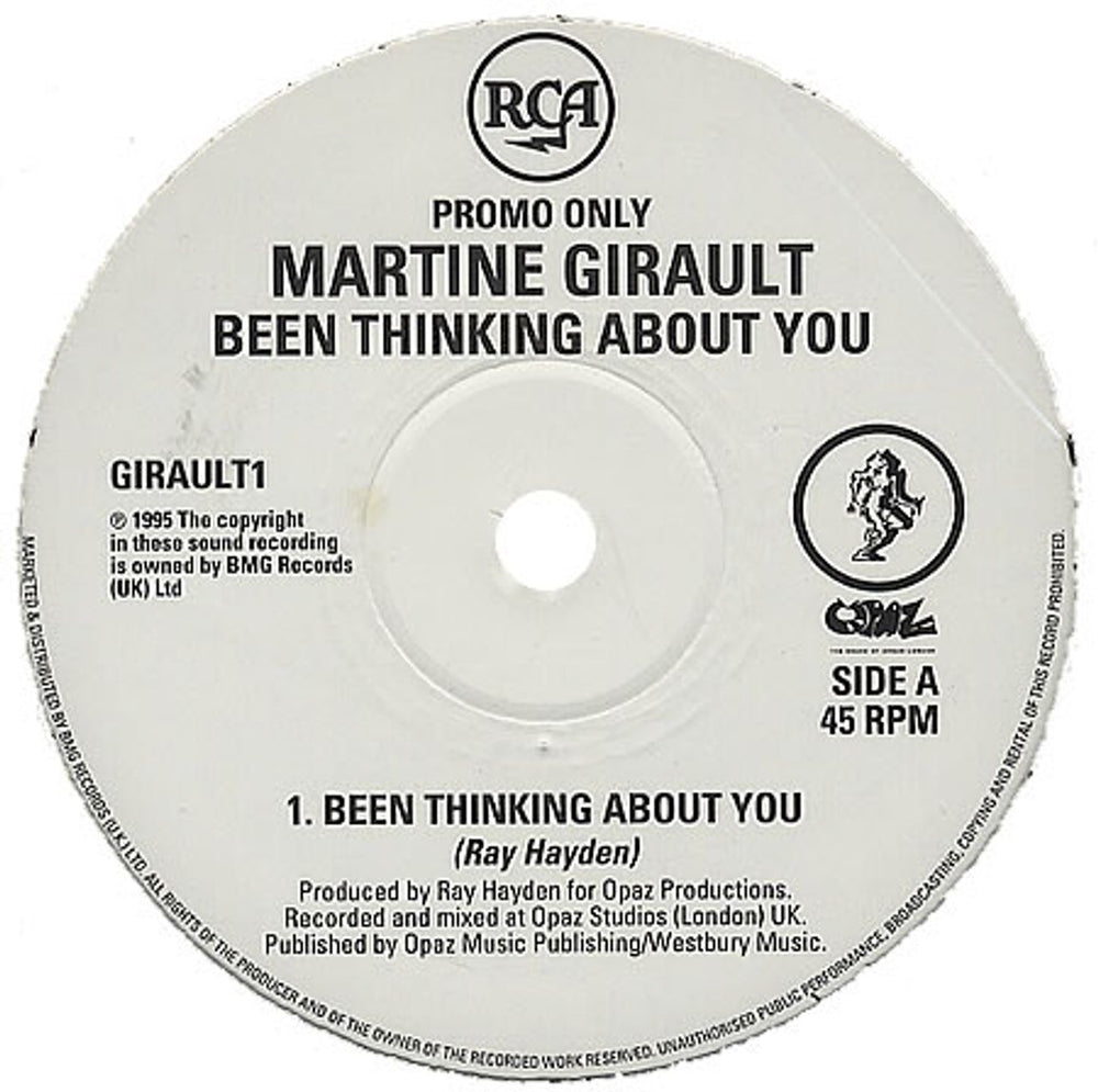 Martine Girault Been Thinking About You  UK Promo 12" vinyl single (12 inch record / Maxi-single) GIRAULT1