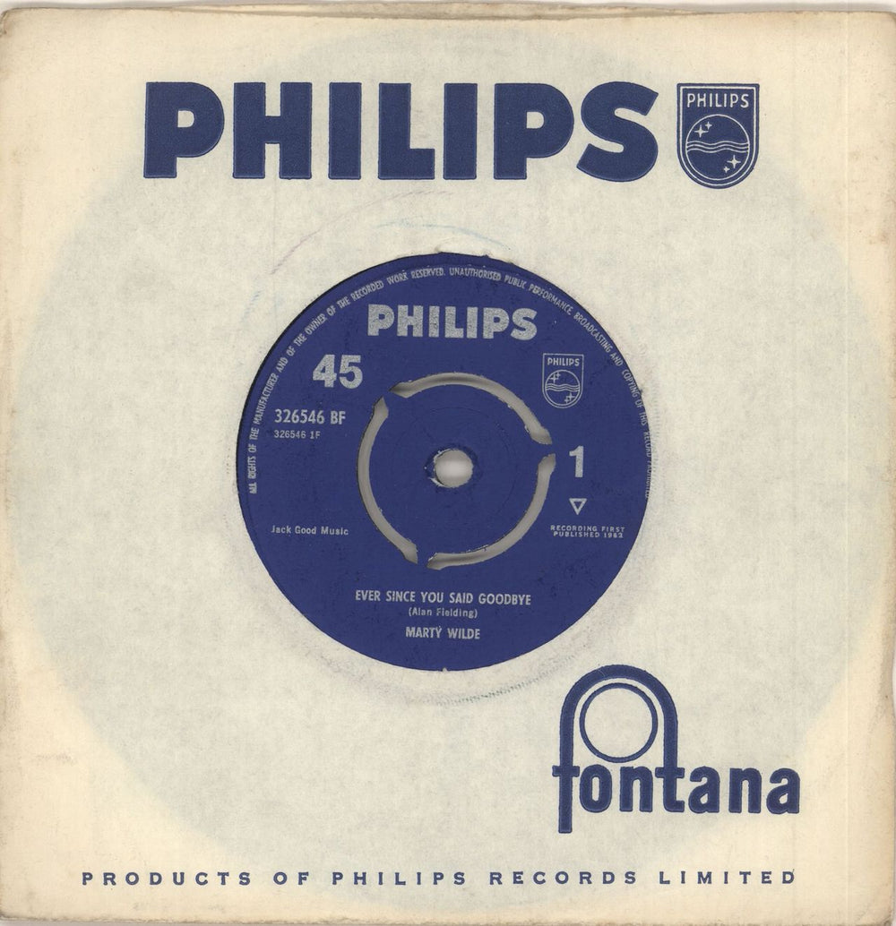 Marty Wilde Ever Since You Said Goodbye UK 7" vinyl single (7 inch record / 45) 326546BF