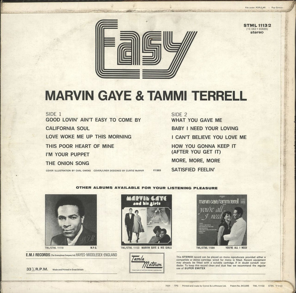 Marvin Gaye Easy UK vinyl LP album (LP record)