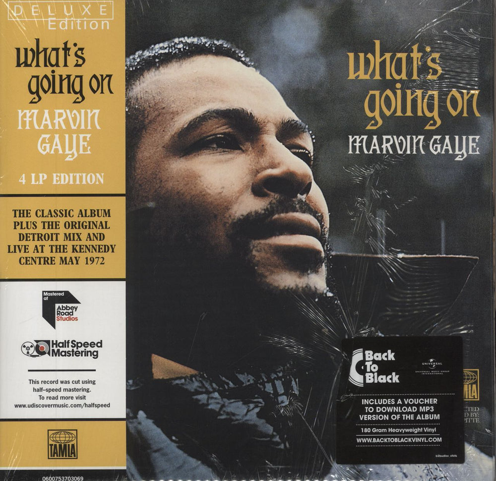 Marvin Gaye What's Going On - 180gm Half Speed Mastered UK 4-LP vinyl album record set 0600753703069