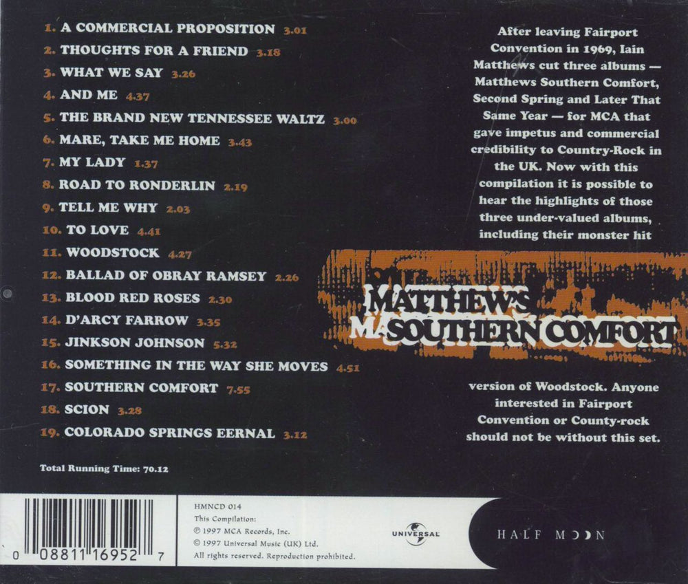 Matthews Southern Comfort The Essential Collection UK CD album (CDLP) 008811169527